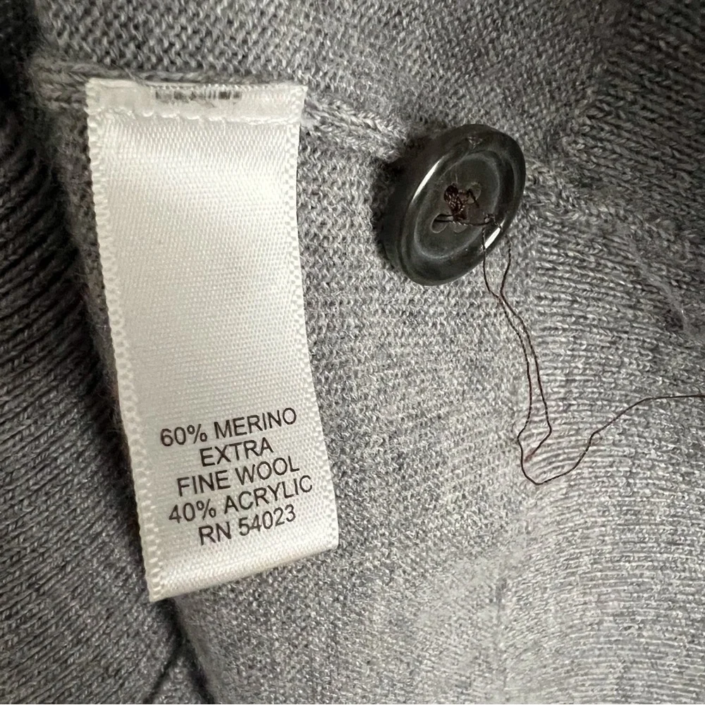 Banana Republic Men’s Grey Cardigan Sweater Merino Wool Bld Preppy Neutral Large